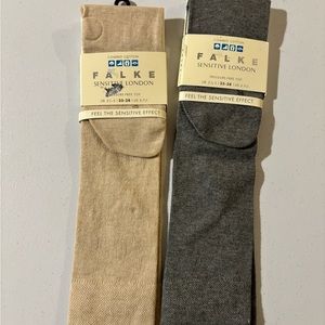 2 Pair Falke Sensitive London Cotton Knee High Socks